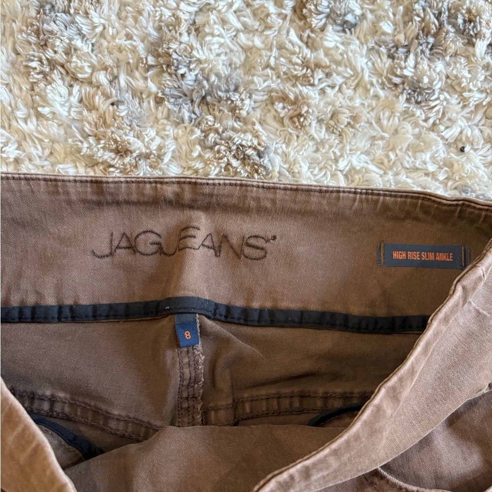 Jag Jeans High Rise Slim Ankle Pants - Tan - Picture 4 of 8